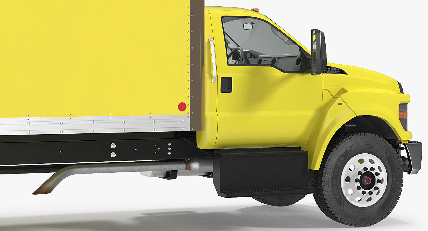 Box Truck Ford 2019 F 650 Simple Interior 3D model_10