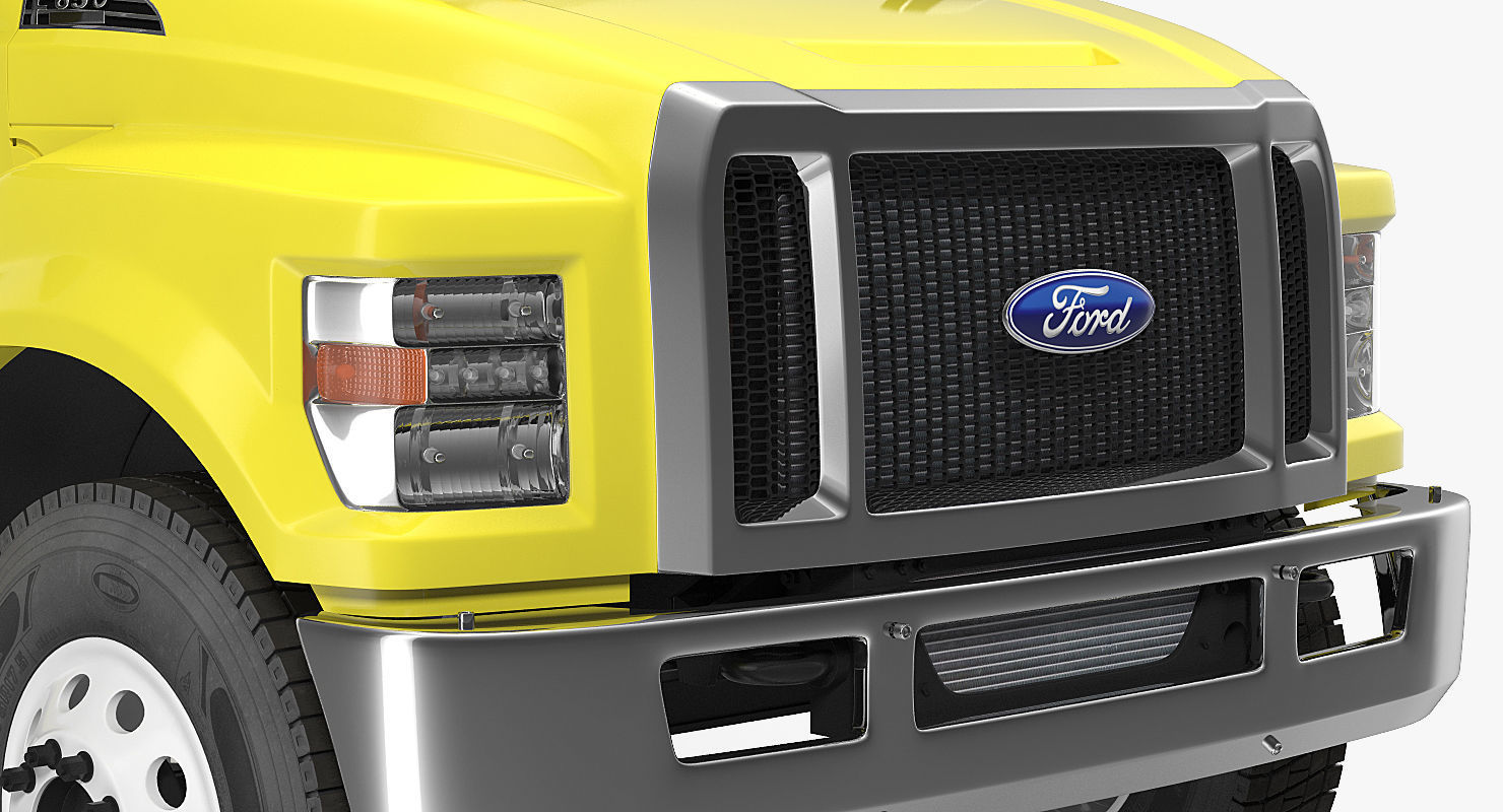 Box Truck Ford 2019 F 650 Simple Interior 3D model_13