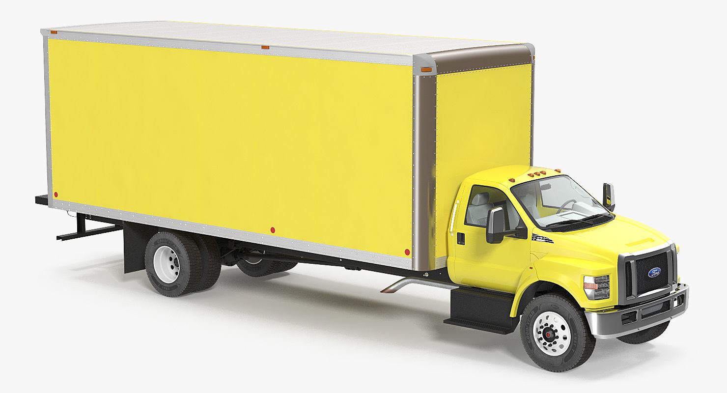 Box Truck Ford 2019 F 650 Simple Interior 3D model_2