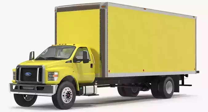 Box Truck Ford 2019 F 650 Simple Interior 3D model Box Truck Ford 2019 F 650 Simple Interior 3D model