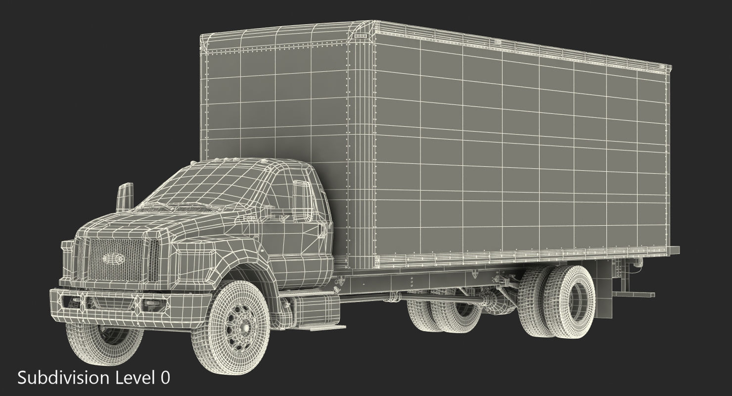 Box Truck Ford 2019 F 650 Simple Interior 3D model_18