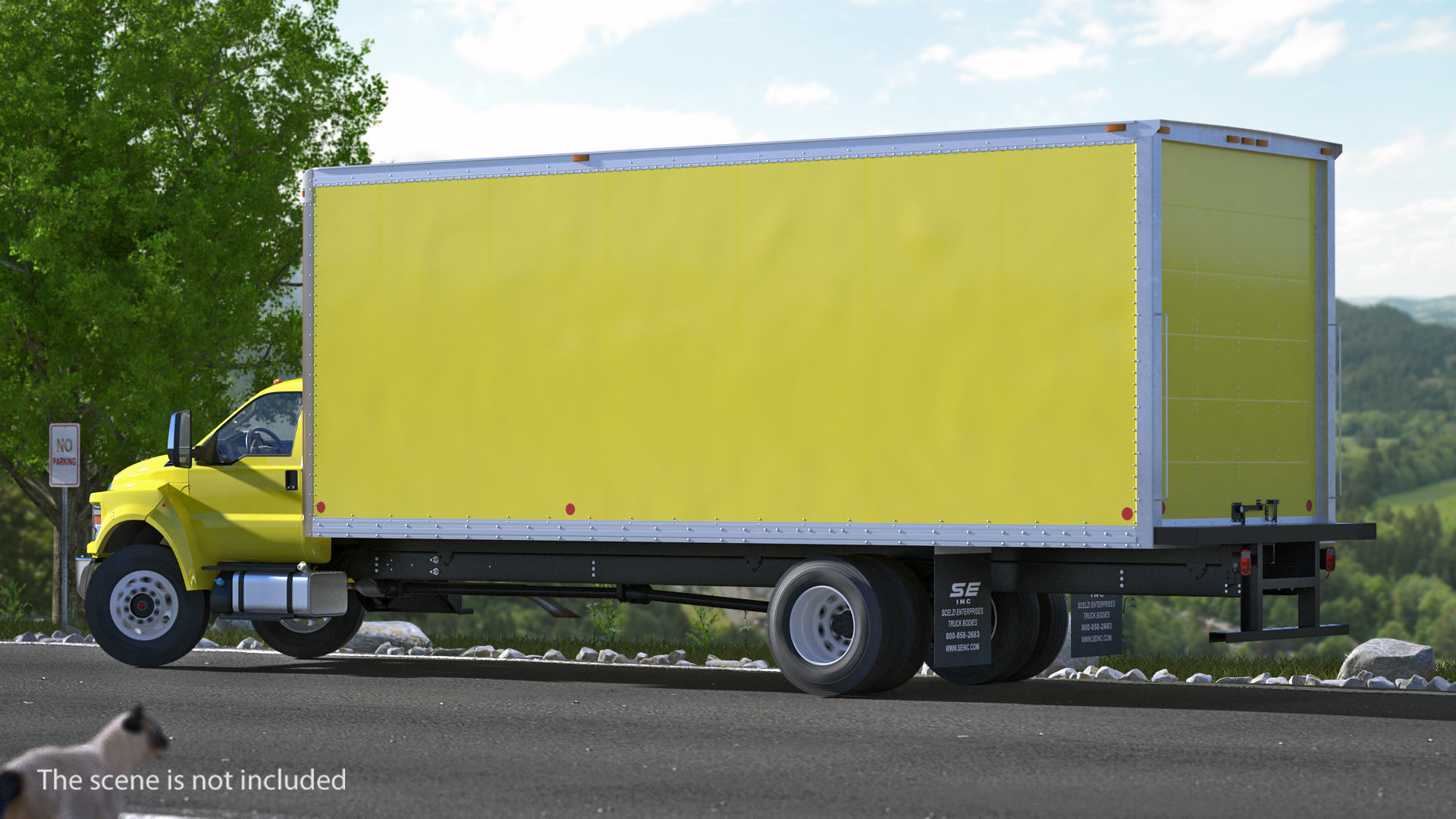 Box Truck Ford 2019 F 650 Simple Interior 3D model_1