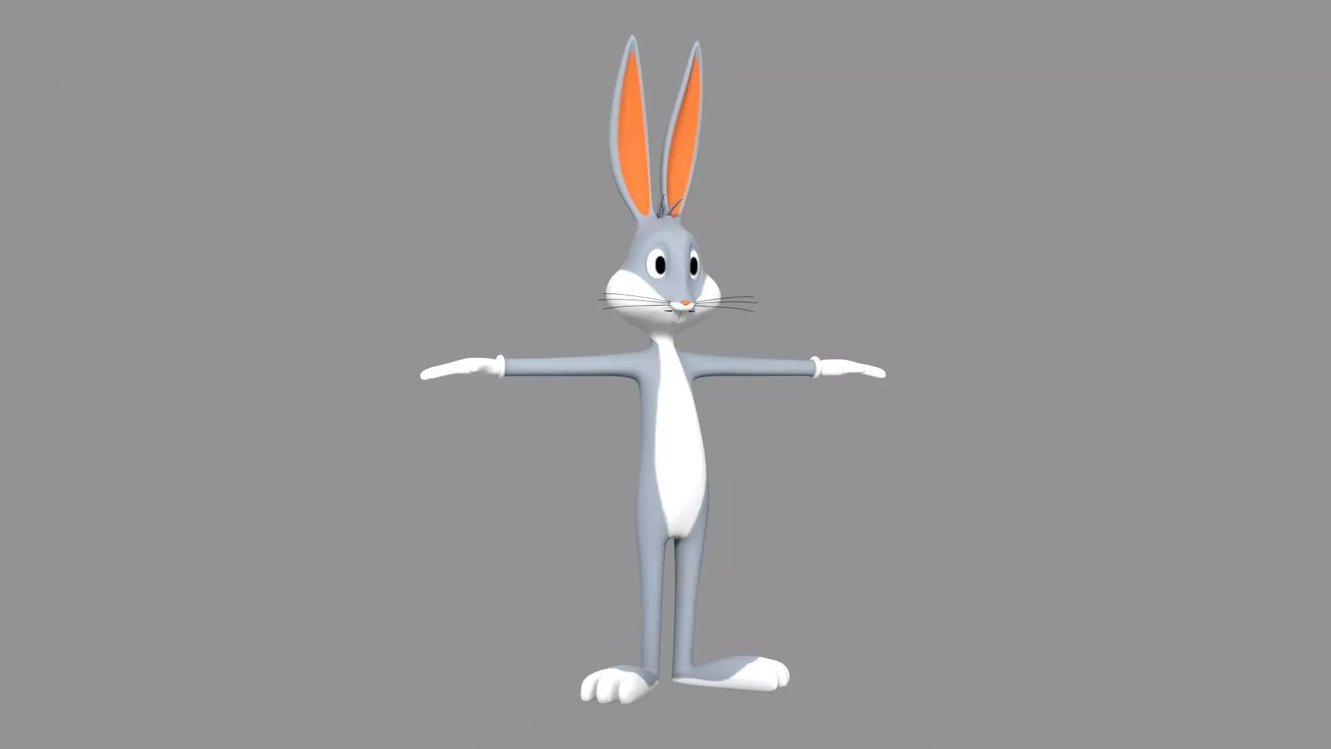 Bugs Bunny T-Pose For Animation 3D model_0