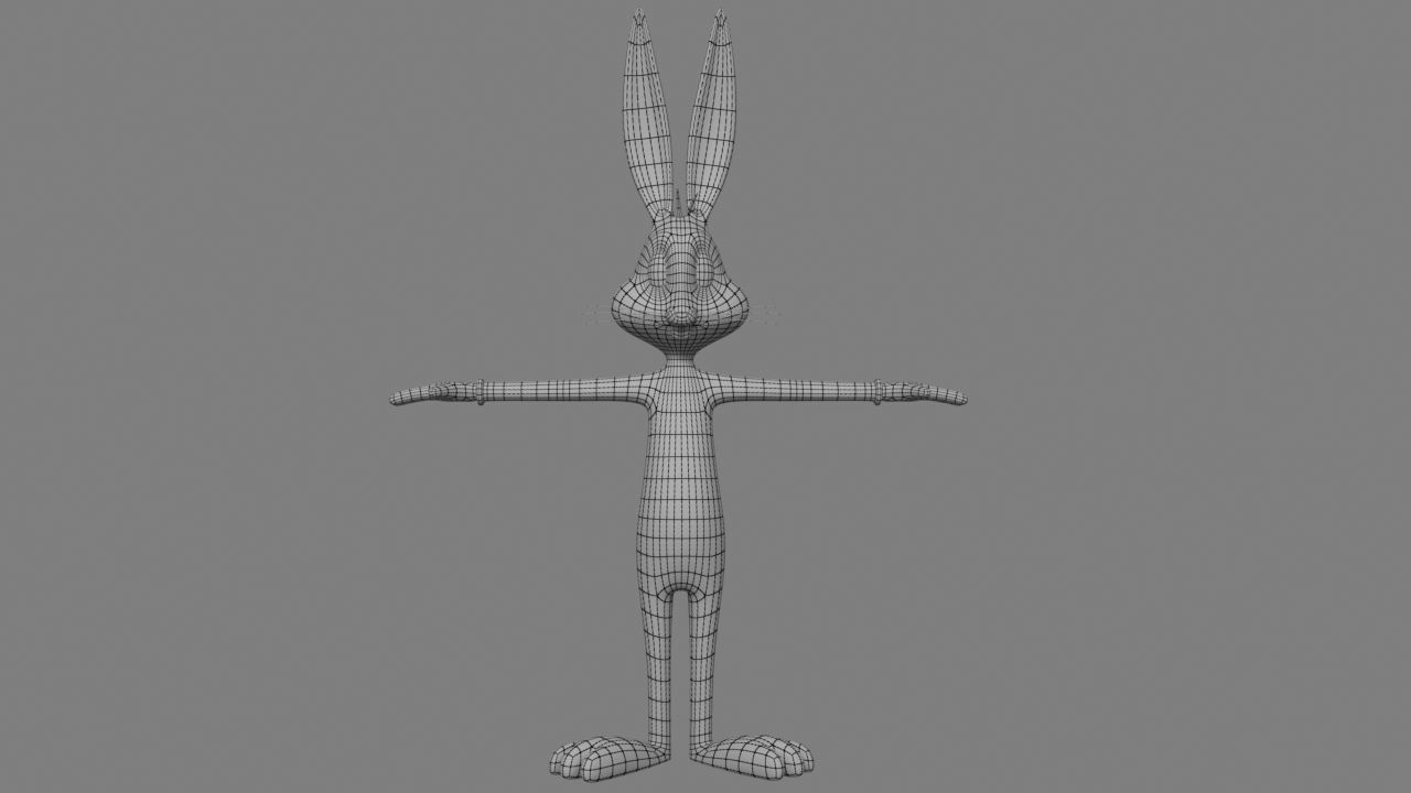 Bugs Bunny T-Pose For Animation 3D model_1