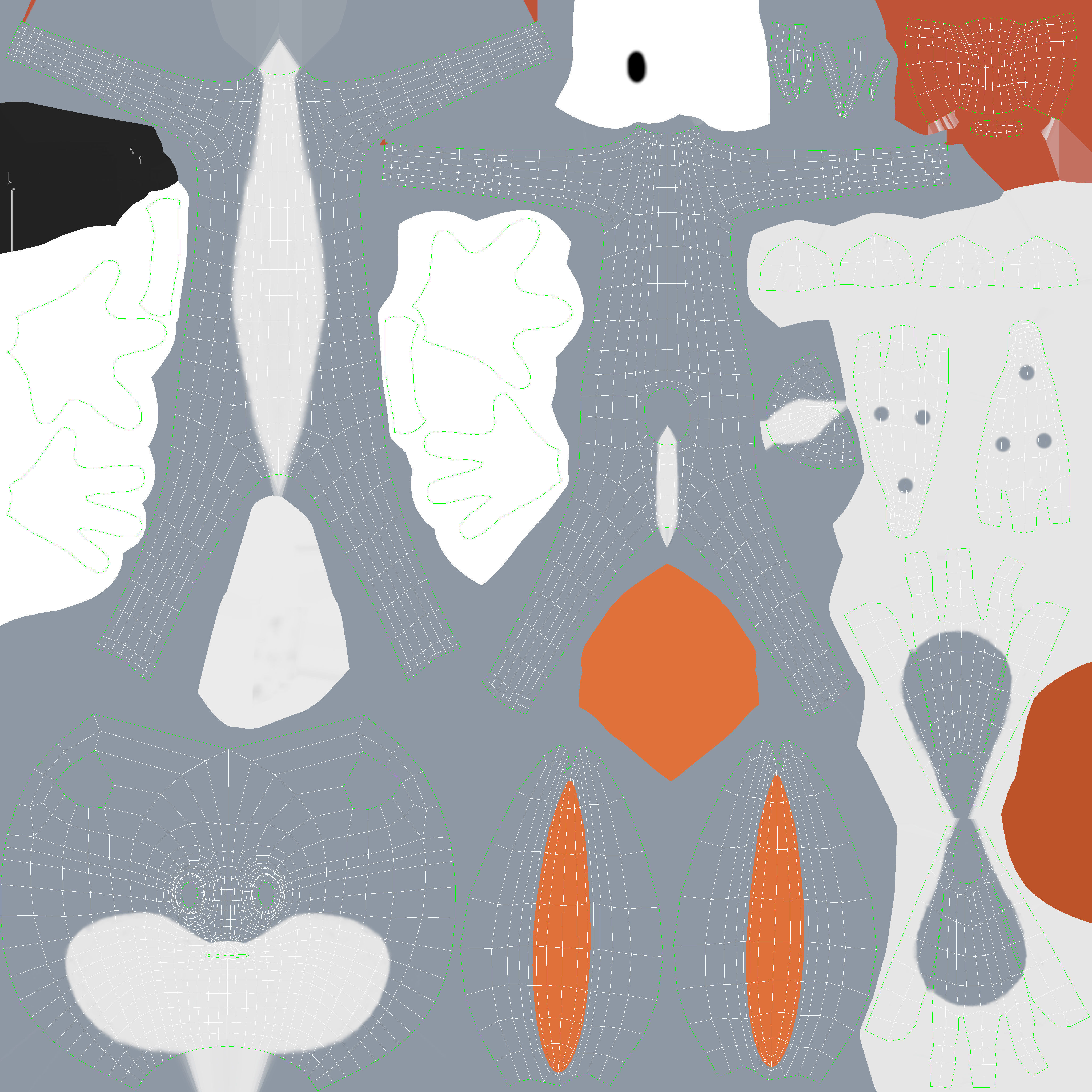 Bugs Bunny T-Pose For Animation 3D model_9