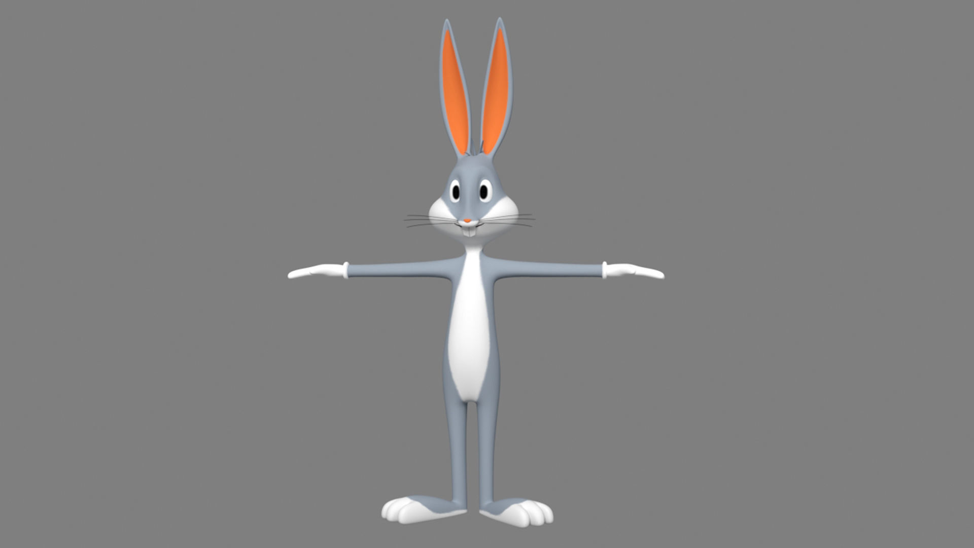 Bugs Bunny T-Pose For Animation 3D model_6