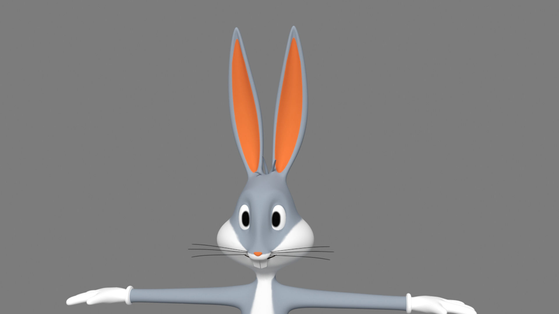 Bugs Bunny T-Pose For Animation 3D model_7