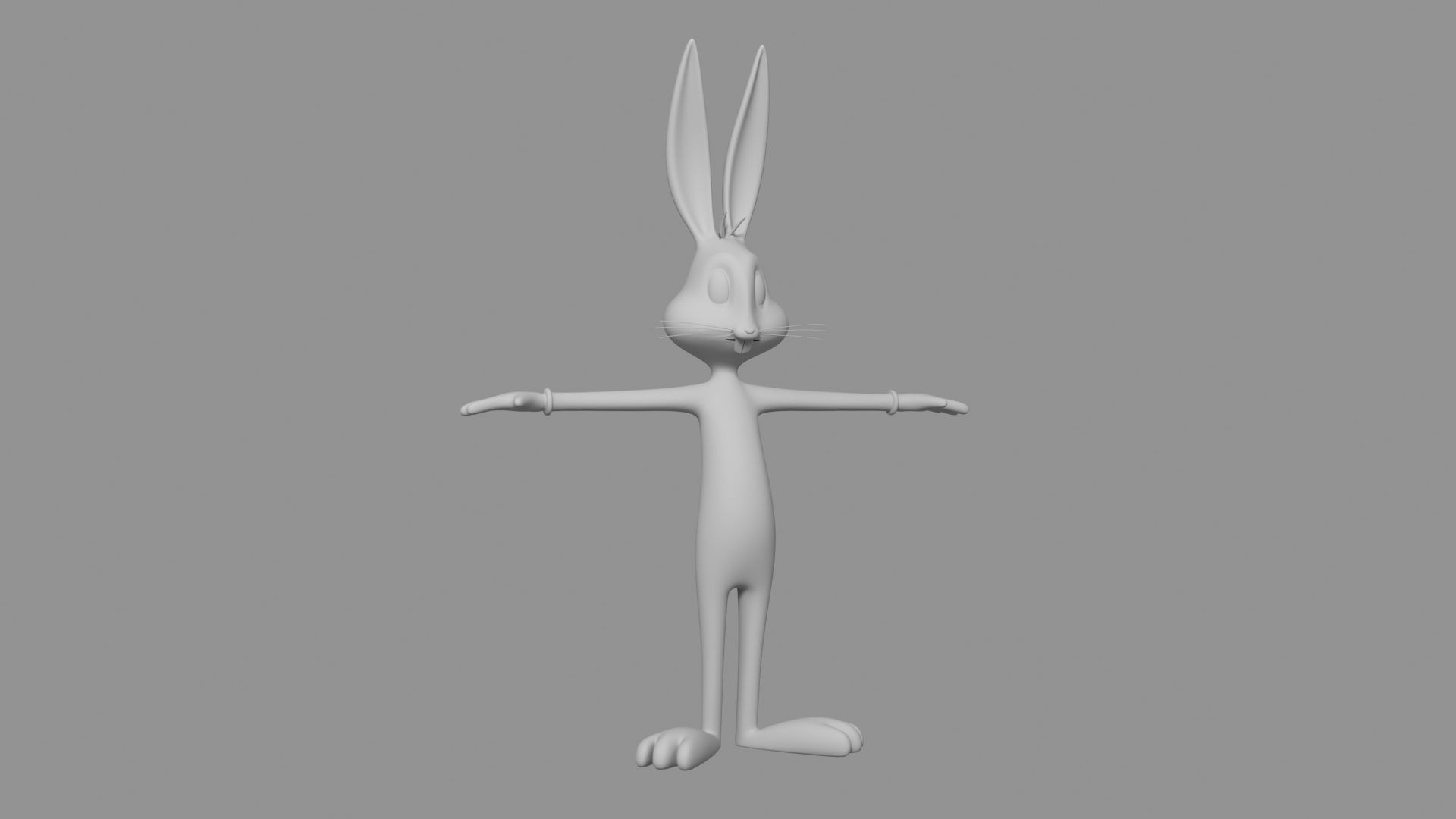 Bugs Bunny T-Pose For Animation 3D model_8