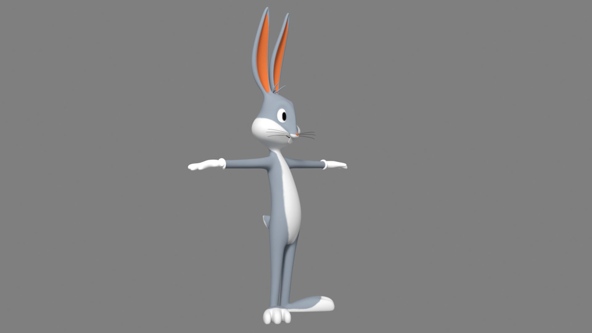 Bugs Bunny T-Pose For Animation 3D model_3