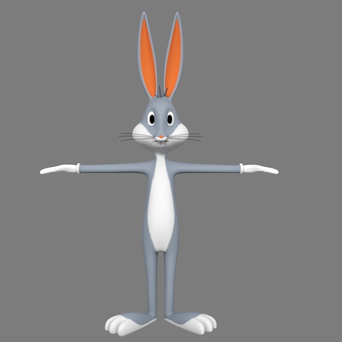 Bugs Bunny T-Pose For Animation 3D model_2