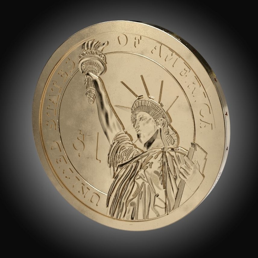 James Madison Presidential 1 Dollar Coin 3D print model_1