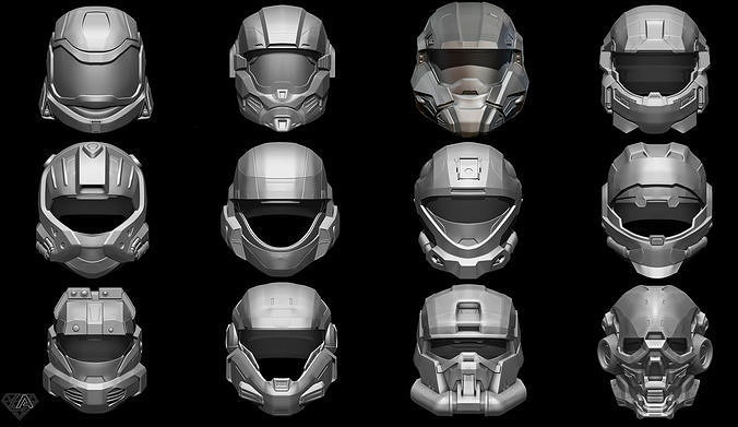 Halo Helmets set 3D print model