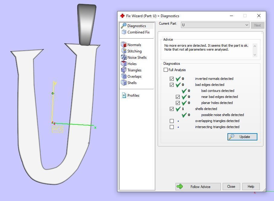 letter U hook 3D print model_11