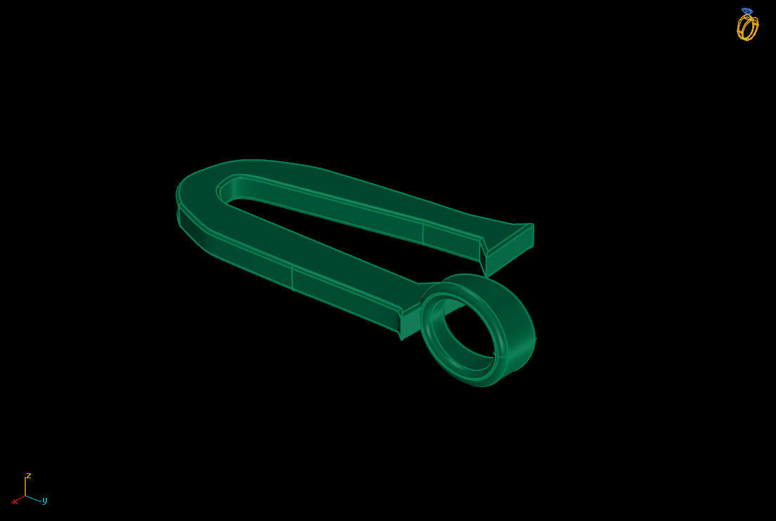 letter U hook 3D print model_8