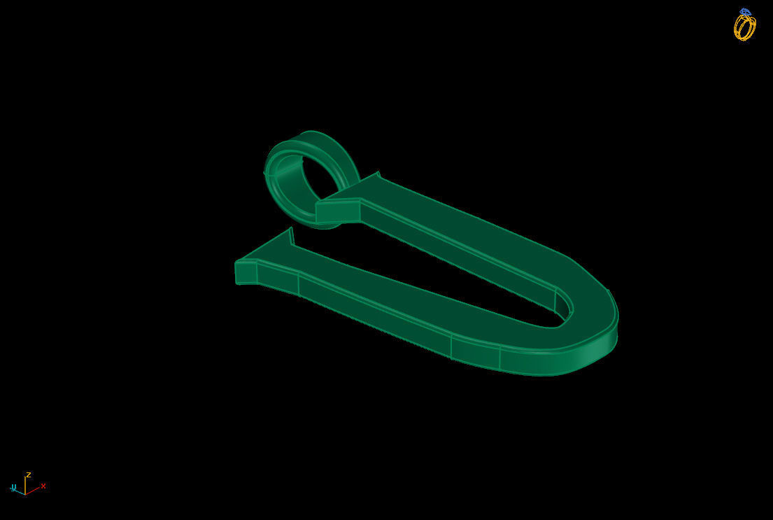 letter U hook 3D print model_6