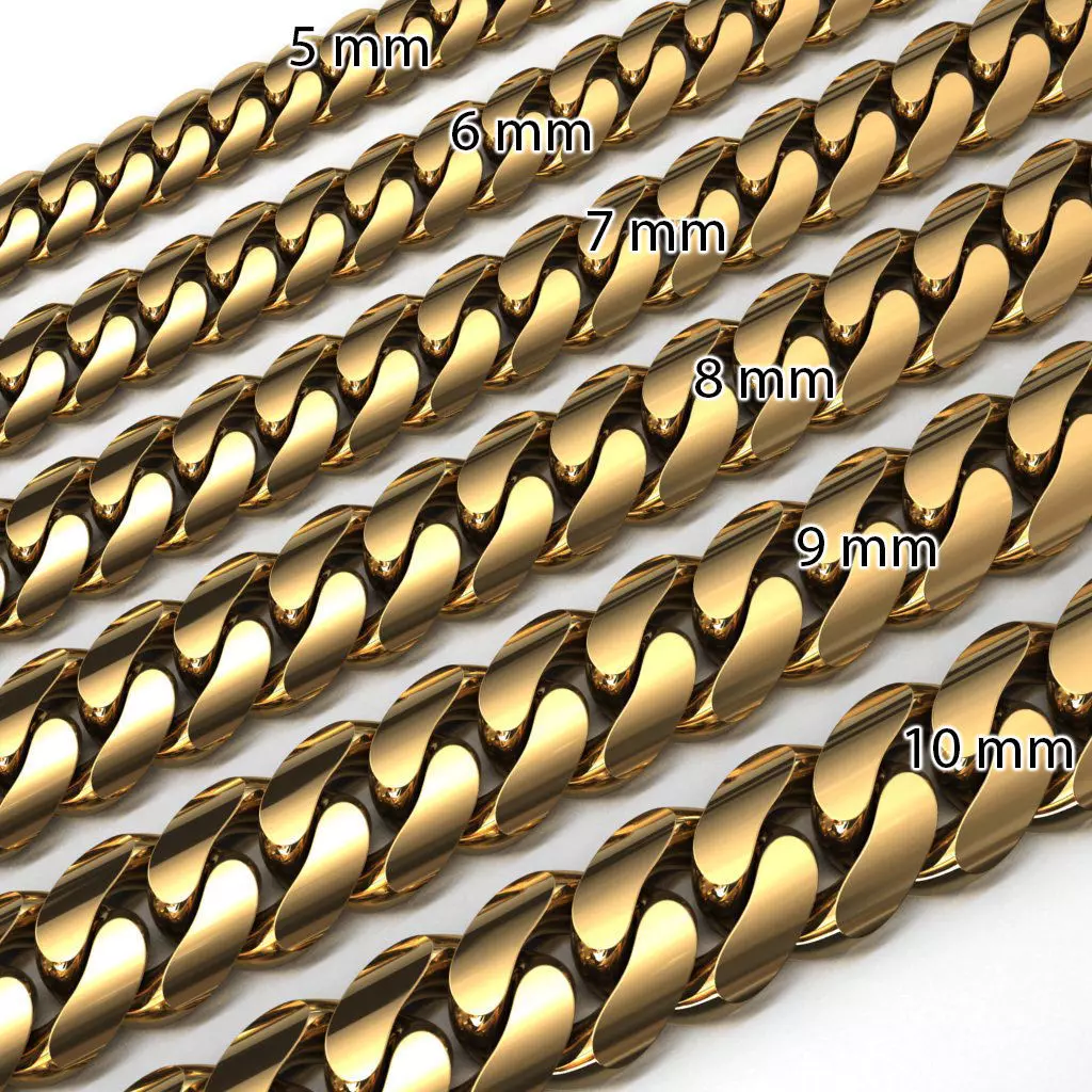 6 SIZE MIAMI CUBAN LINK PONG SET FOR BRACELET OR NECKLACE 3D Model Collection_0