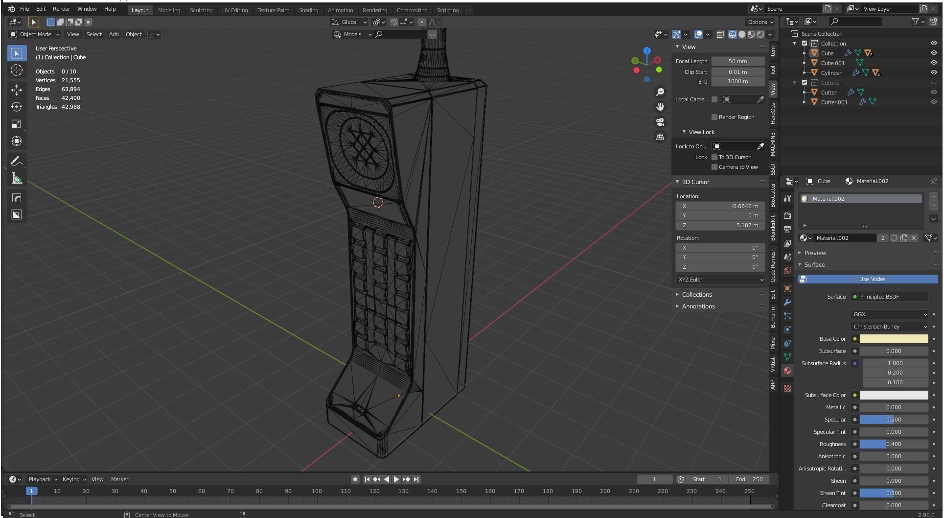Retro Cell Phone 3D model_2