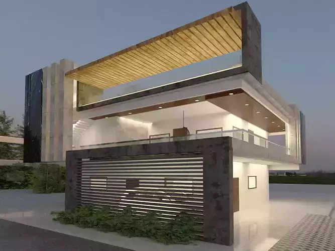 Modern two storey villa 3D model