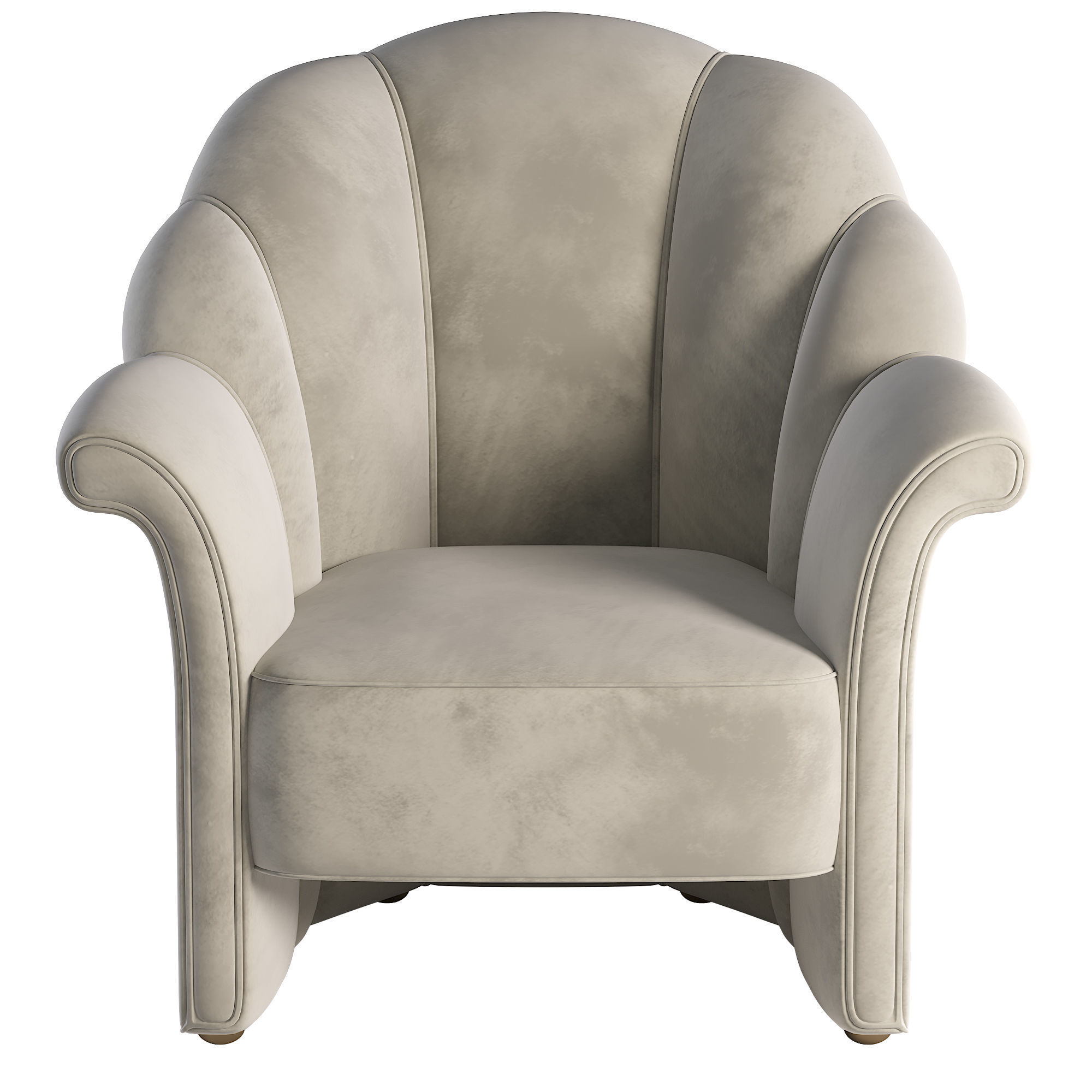 Armchair velvet at Low-poly 3D model_1