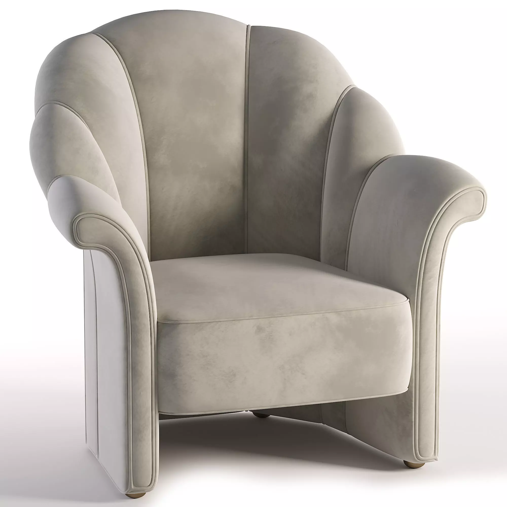 Armchair velvet at Low-poly 3D model_0