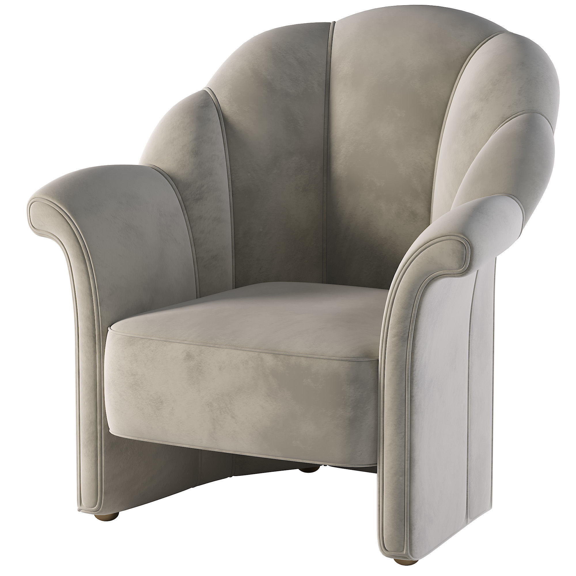 Armchair velvet at Low-poly 3D model_2