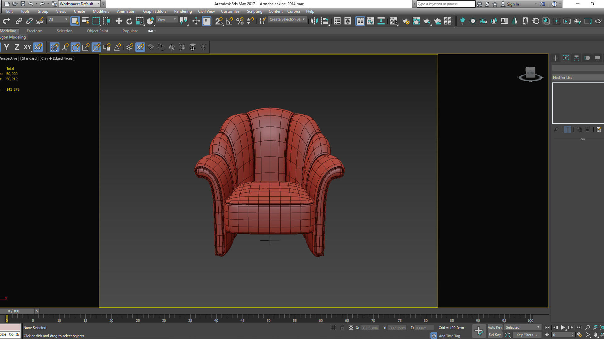 Armchair velvet at Low-poly 3D model_11