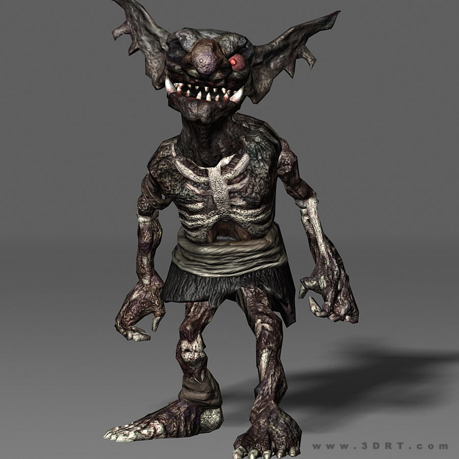 3DRT - undeand goblins modular kit Low-poly 3D model_11
