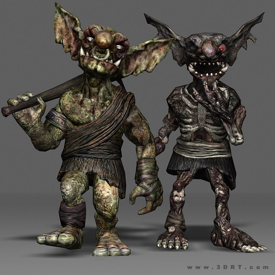 3DRT - undeand goblins modular kit Low-poly 3D model_2