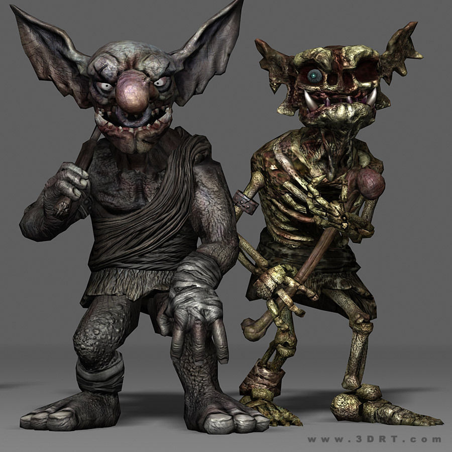 3DRT - undeand goblins modular kit Low-poly 3D model_6