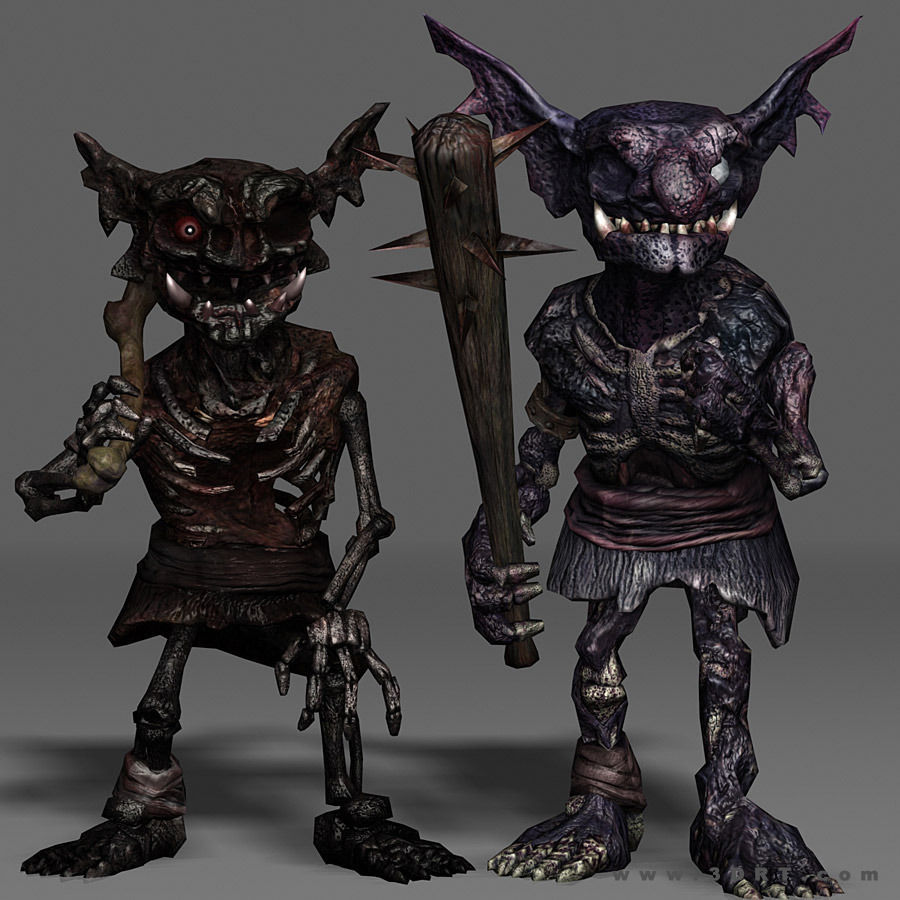3DRT - undeand goblins modular kit Low-poly 3D model_3