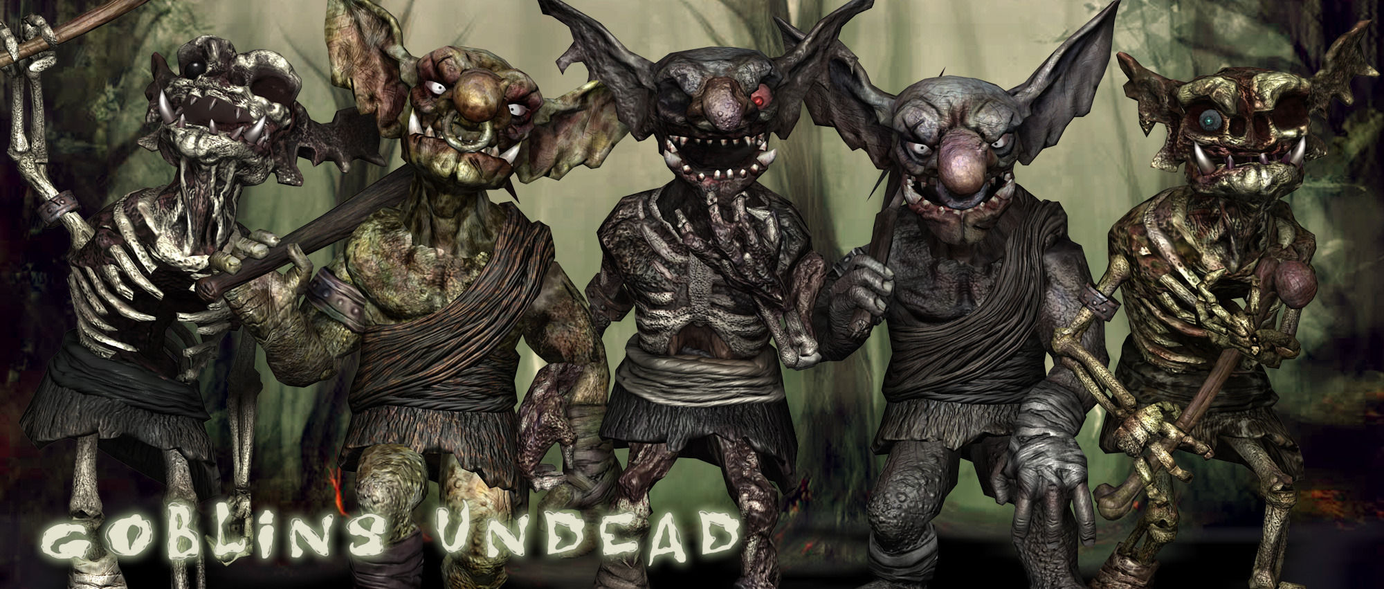 3DRT - undeand goblins modular kit Low-poly 3D model_1