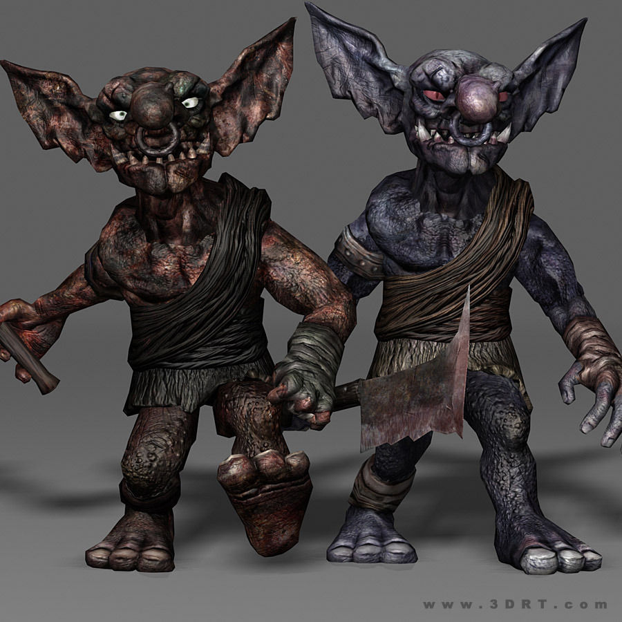 3DRT - undeand goblins modular kit Low-poly 3D model_5