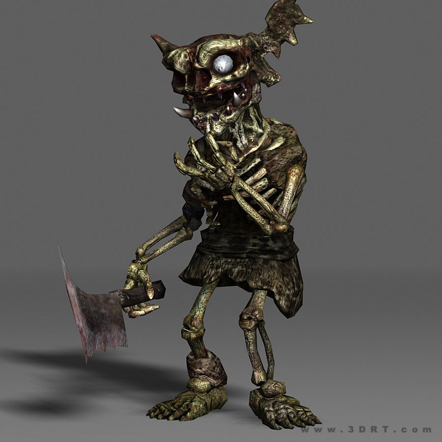 3DRT - undeand goblins modular kit Low-poly 3D model_14