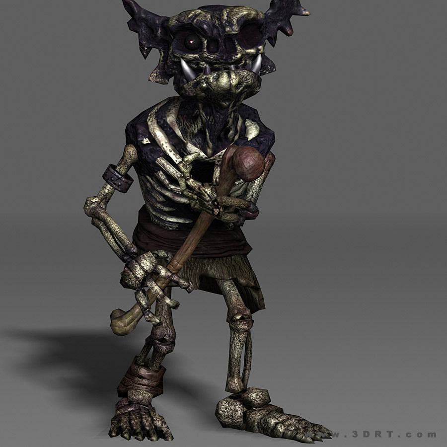 3DRT - undeand goblins modular kit Low-poly 3D model_13