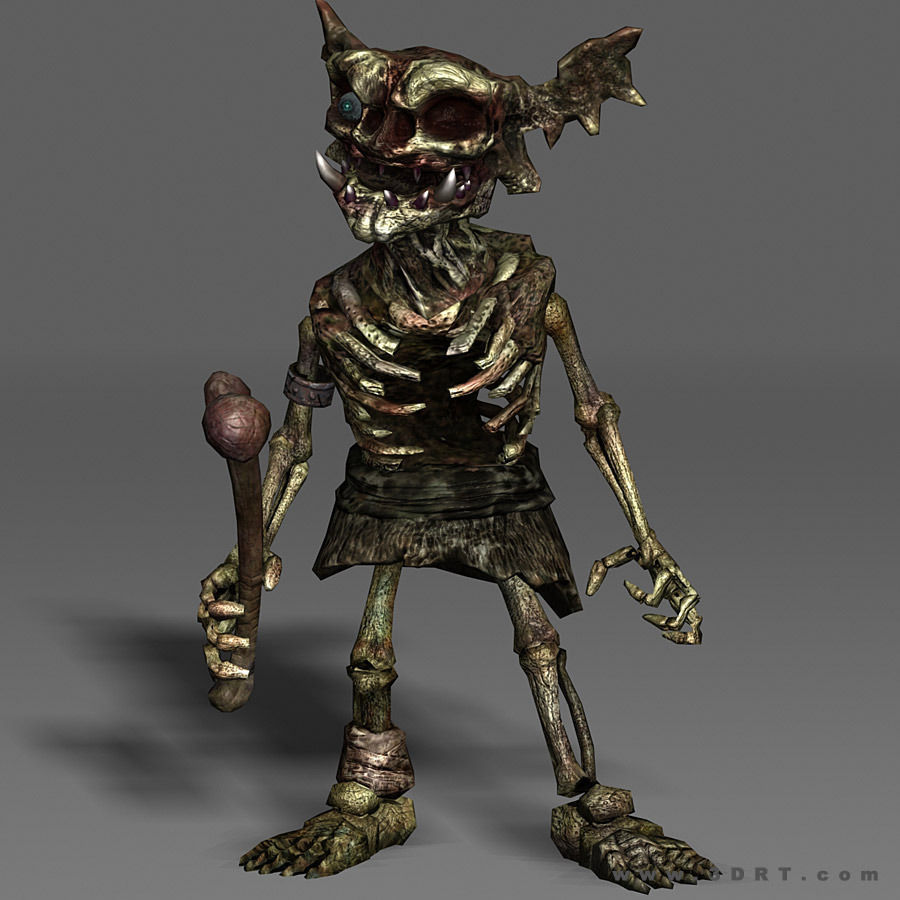 3DRT - undeand goblins modular kit Low-poly 3D model_15