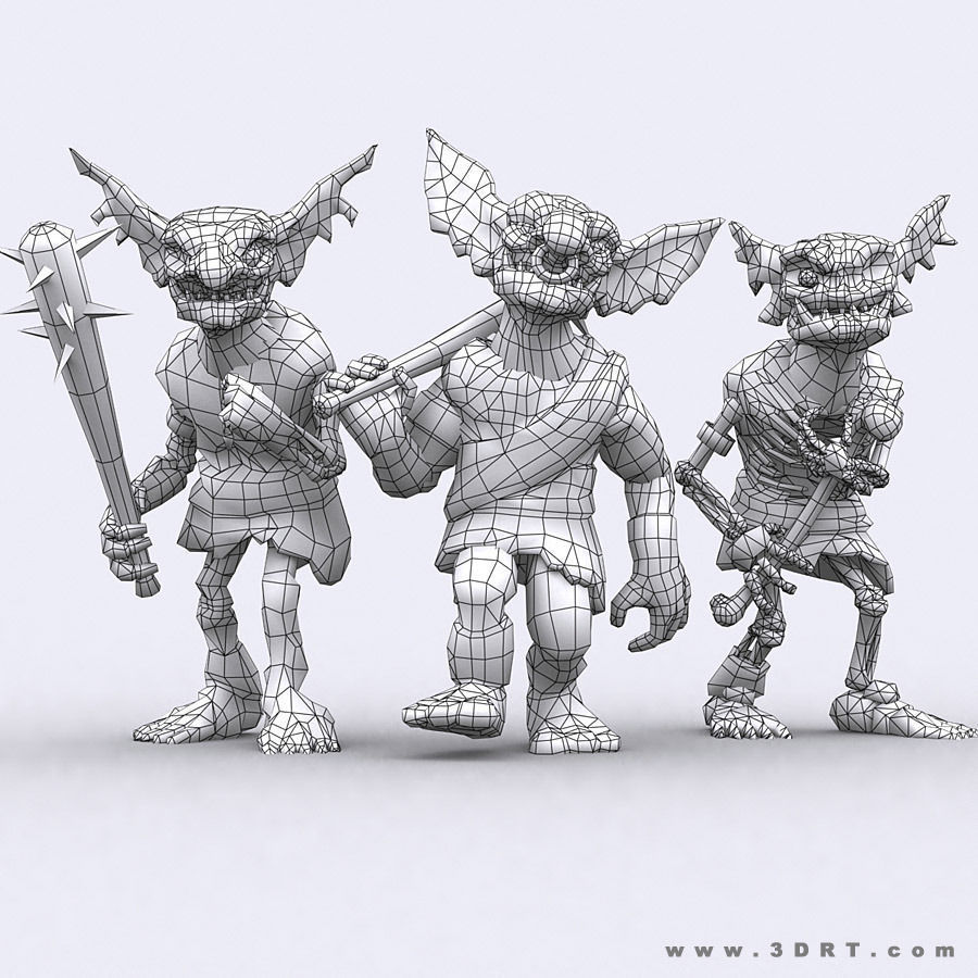 3DRT - undeand goblins modular kit Low-poly 3D model_17