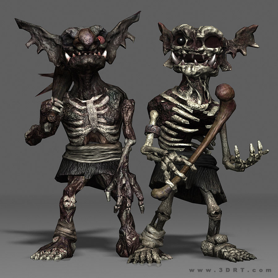3DRT - undeand goblins modular kit Low-poly 3D model_4