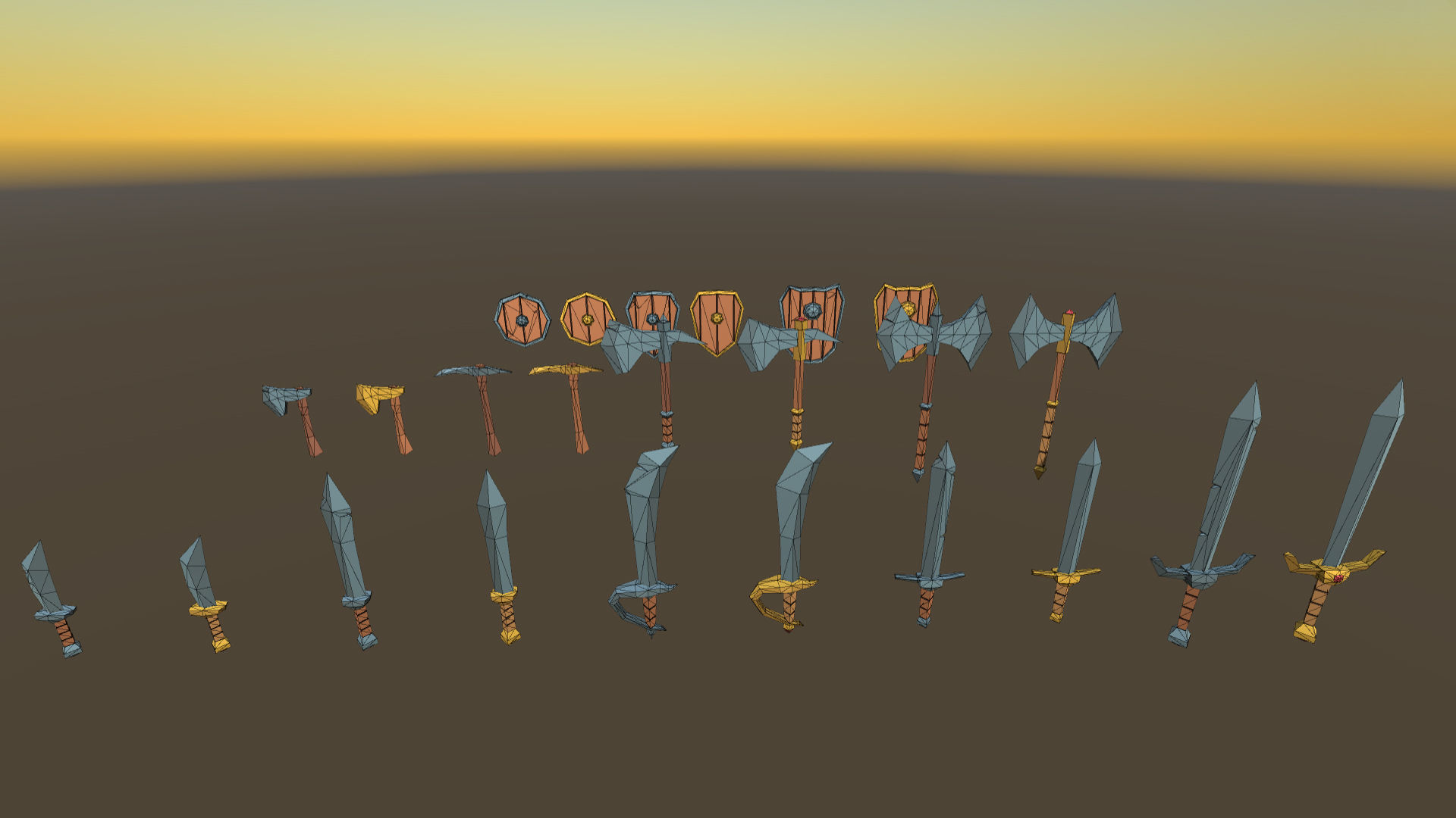 Lowpoly Medieval Fantasy Weapons Low-poly 3D model_3
