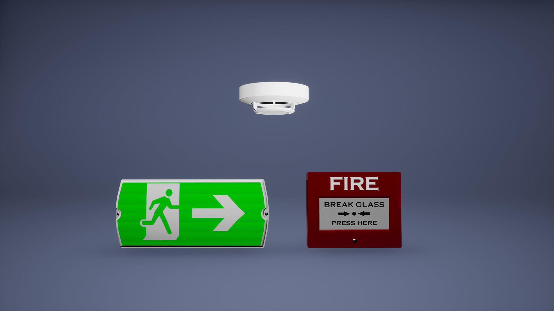 Fire Detector Low Poly Game Ready Low-poly 3D model_1