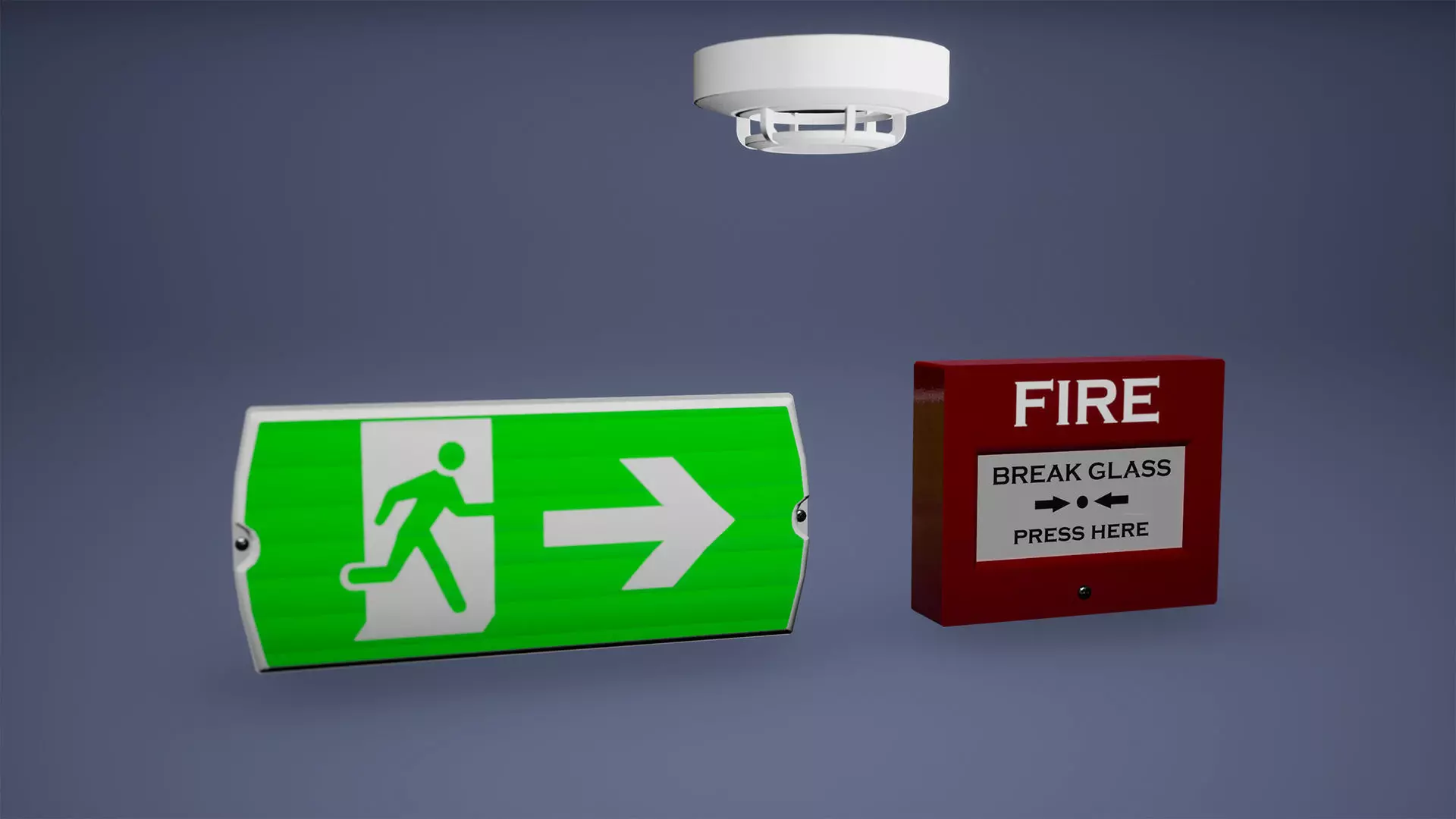 Fire Detector Low Poly Game Ready Low-poly 3D model_0