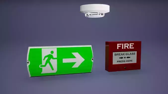 Fire Detector Low Poly Game Ready 