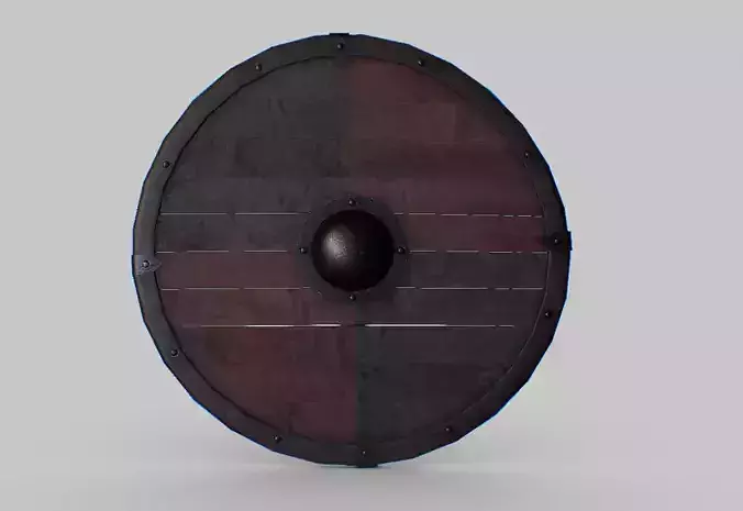 Viking Round Shield Low-poly 3D model