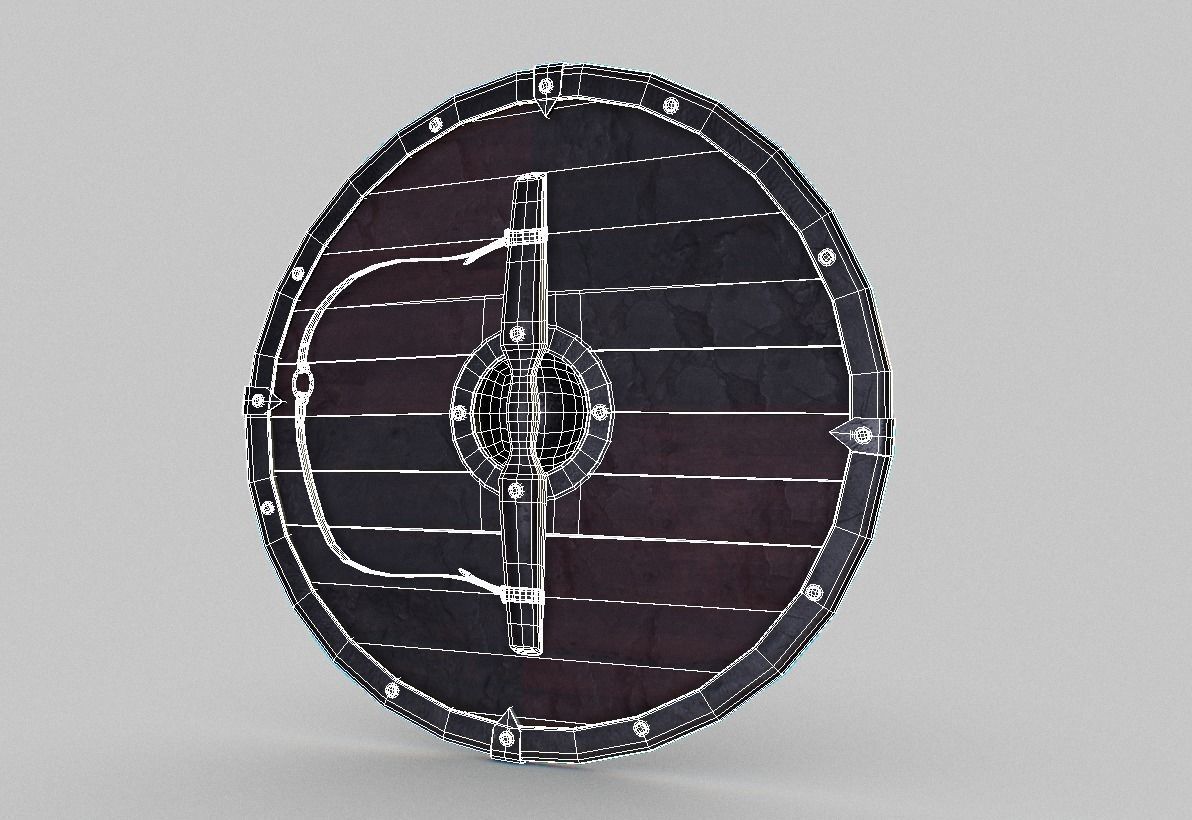 Viking Round Shield Low-poly 3D model_6