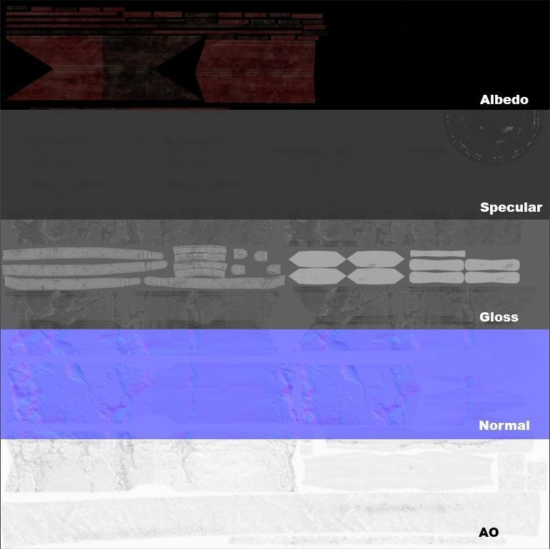 Viking Round Shield Low-poly 3D model_8