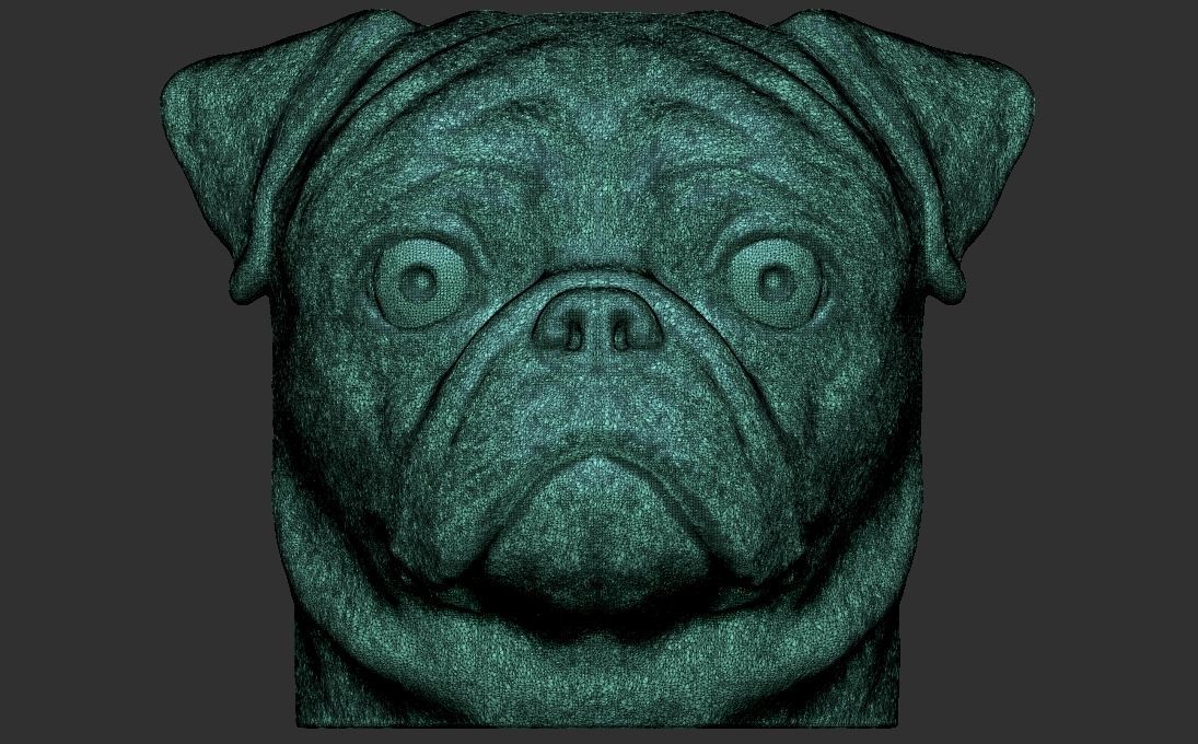 Pug head for 3D printing 3D print model_25