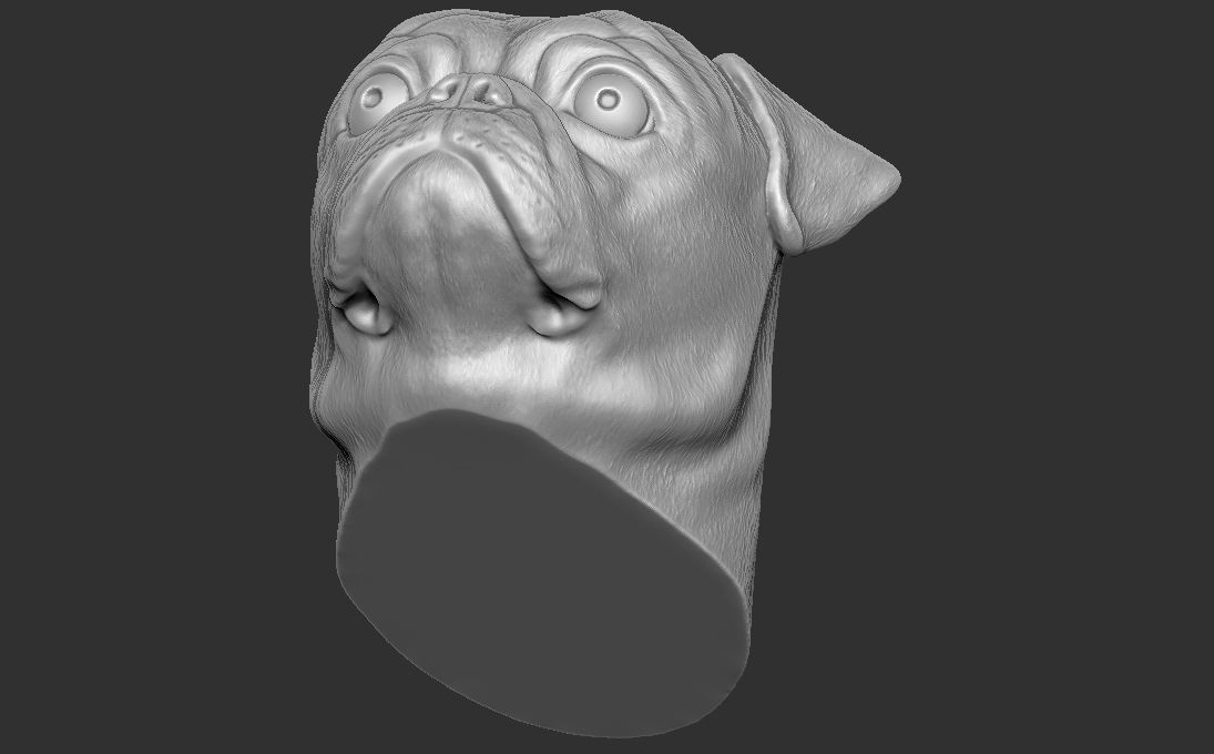 Pug head for 3D printing 3D print model_22