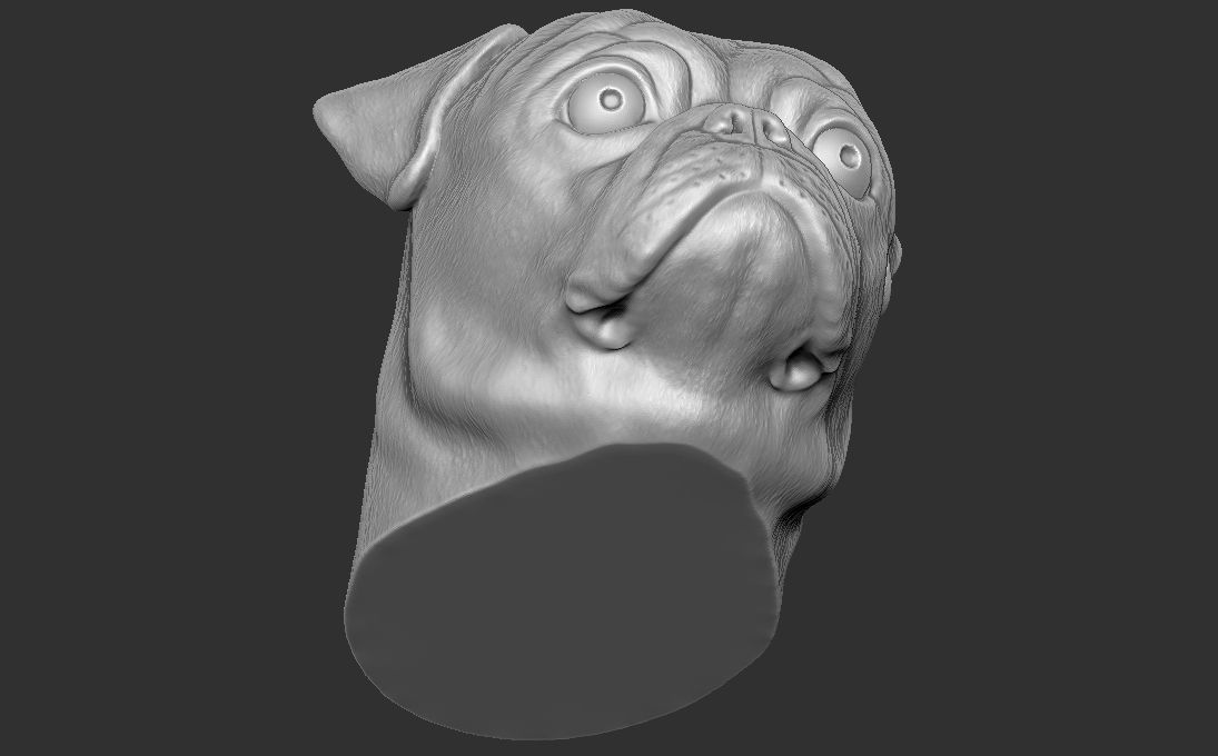 Pug head for 3D printing 3D print model_21