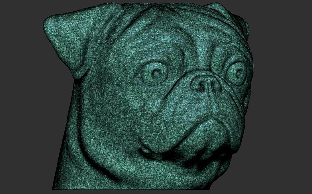 Pug head for 3D printing 3D print model_26