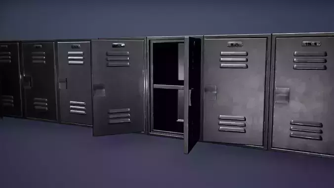 Locker Low Poly Game Ready wireframe Low-poly 3D model