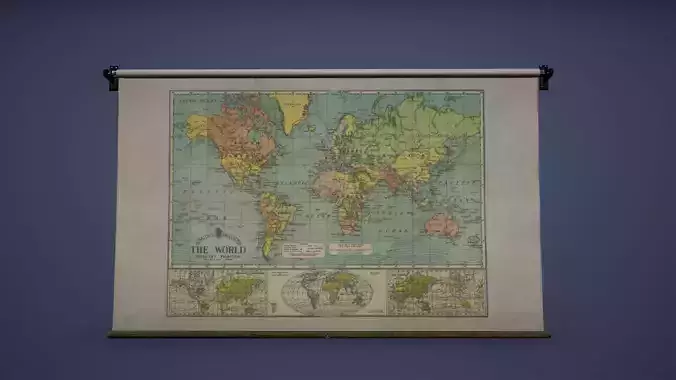 Map World Low Poly Game Ready 